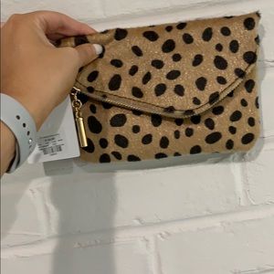 NWOT Cheetah clutch with gold chain